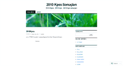 Desktop Screenshot of 2010kpsssonuclari.wordpress.com