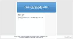 Desktop Screenshot of fountainfamilyreunion.wordpress.com