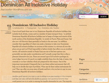 Tablet Screenshot of dominicanallinclusiveholiday.wordpress.com