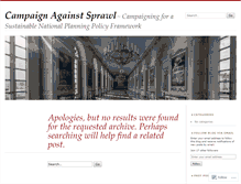 Tablet Screenshot of campaignagainstsprawl.wordpress.com