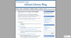 Desktop Screenshot of alliantlibrary.wordpress.com