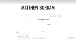 Desktop Screenshot of matthewburnam.wordpress.com