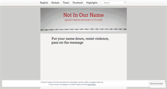Desktop Screenshot of notinournamesl.wordpress.com