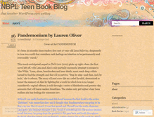 Tablet Screenshot of nbplteenbookblog.wordpress.com