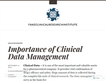 Tablet Screenshot of fakeclinicalresearchinstitute.wordpress.com