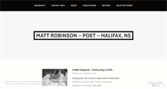 Desktop Screenshot of mattrobinsonpoet.wordpress.com