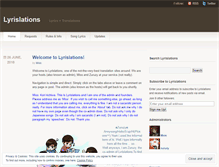 Tablet Screenshot of lyrislations.wordpress.com