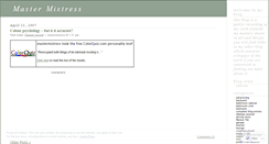 Desktop Screenshot of mastermistress.wordpress.com