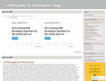Tablet Screenshot of aphilosophyofinformation.wordpress.com