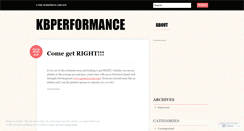 Desktop Screenshot of kbperformance.wordpress.com
