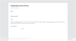Desktop Screenshot of blogheightenhancement.wordpress.com