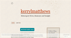 Desktop Screenshot of kerrylmatthews.wordpress.com