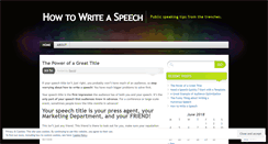 Desktop Screenshot of howtowriteaspeech.wordpress.com