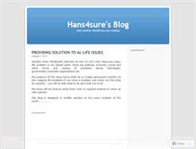 Tablet Screenshot of hans4sure.wordpress.com