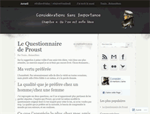 Tablet Screenshot of considerationssansimportance.wordpress.com