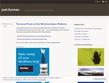 Tablet Screenshot of joelforman.wordpress.com