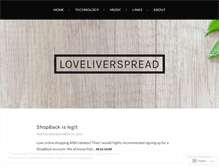 Tablet Screenshot of loveliverspread.wordpress.com