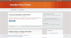Desktop Screenshot of educationpolicychoices.wordpress.com