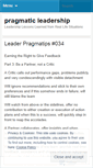 Mobile Screenshot of pragmaticleadership.wordpress.com