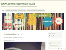 Tablet Screenshot of consultthismusic.wordpress.com