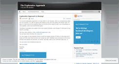 Desktop Screenshot of explorativeapproach.wordpress.com