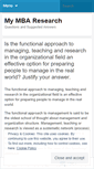 Mobile Screenshot of mymbaresearch.wordpress.com
