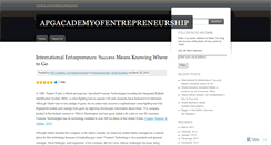 Desktop Screenshot of apgacademyofentrepreneurship.wordpress.com