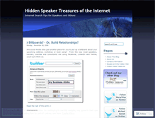 Tablet Screenshot of hiddenspeakertreasures.wordpress.com