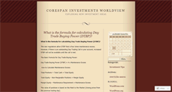 Desktop Screenshot of corespaninvestments.wordpress.com