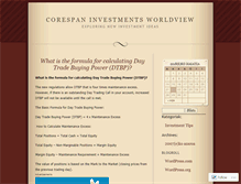 Tablet Screenshot of corespaninvestments.wordpress.com