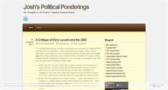 Desktop Screenshot of joshspoliticalponderings.wordpress.com