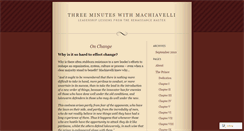 Desktop Screenshot of 3minuteswithmachiavelli.wordpress.com