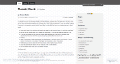 Desktop Screenshot of moralecheck.wordpress.com