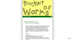 Desktop Screenshot of bucketofworms.wordpress.com