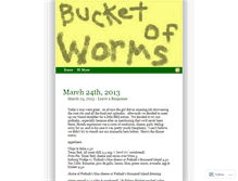 Tablet Screenshot of bucketofworms.wordpress.com