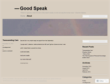 Tablet Screenshot of goodtospeak.wordpress.com