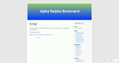 Desktop Screenshot of alpharalphaboulevard.wordpress.com