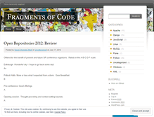 Tablet Screenshot of fragmentsofcode.wordpress.com