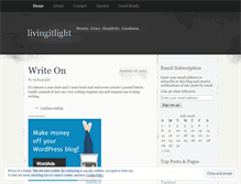 Tablet Screenshot of livingitlight.wordpress.com