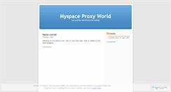 Desktop Screenshot of myspaceproxyworld.wordpress.com