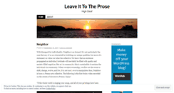 Desktop Screenshot of leaveittotheprose.wordpress.com