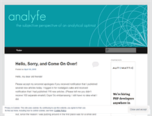 Tablet Screenshot of analyfe.wordpress.com