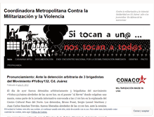 Tablet Screenshot of jovenescontralamilitarizacionylaviolencia.wordpress.com