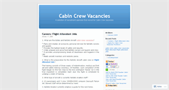 Desktop Screenshot of cabincrewvacancies.wordpress.com