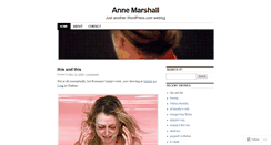 Desktop Screenshot of annemarshall.wordpress.com