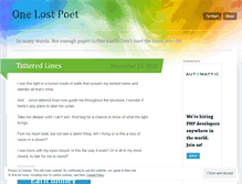 Tablet Screenshot of onelostpoet.wordpress.com