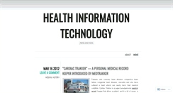 Desktop Screenshot of abouthealthinformationtechnology.wordpress.com