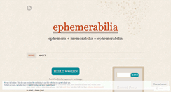Desktop Screenshot of ephemerabilia.wordpress.com