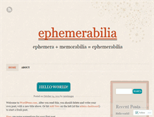 Tablet Screenshot of ephemerabilia.wordpress.com