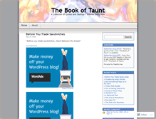 Tablet Screenshot of bookoftaunt.wordpress.com